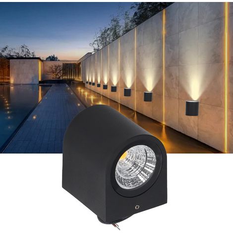 LED-Wandleuchte, Aluminium-Außenwandleuchte, Flur-/Verandabeleuchtung, wasserdichte LED-Wandleuchte, warmes Licht. (1/5)