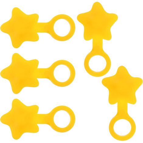 5 bouchons de lavabo - silicone - jaune - pour salle de bain (1/5)