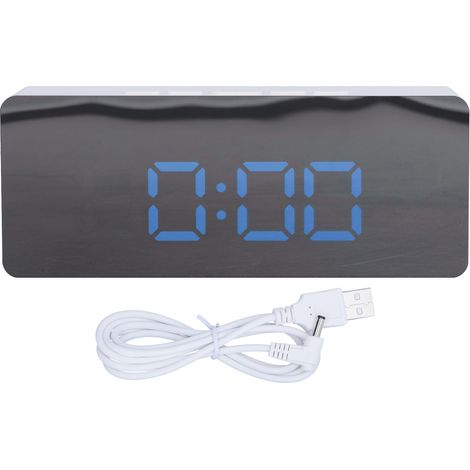 LED Mirror Alarm Clock Digital Clock with Snooze Mode for Bedroom Living Room Home Office Decor White Shell(TS-S69-B ) (1/5)