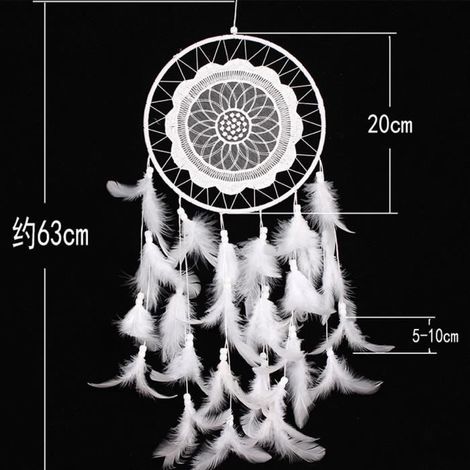Perle Plume Catcher New Dentelle rêve Hanging Décoration Ornement de cadeau (1/2)