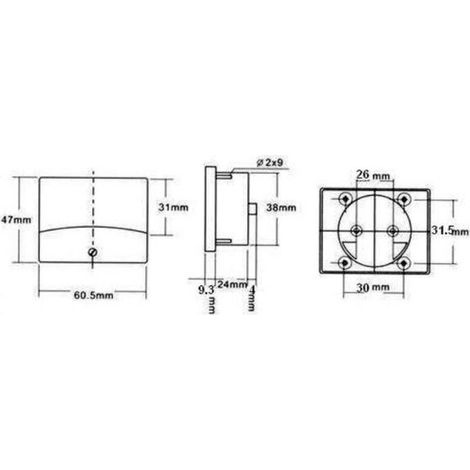 Voltmètre Analogique - 30 V CC - 60 X 47 mm - Pour Tableau De Bord Et Distribution Électrique - 1 Pièce (1/4)
