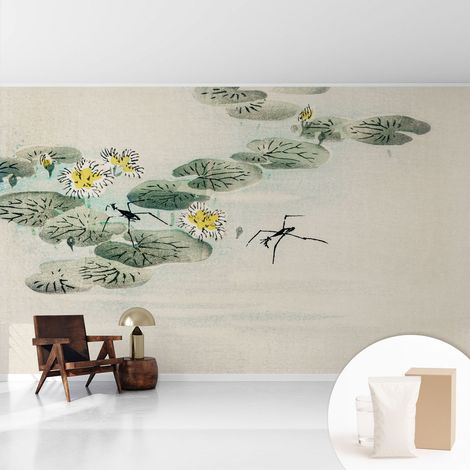 Tapete Vliestapete mit Kleber - trendige Wanddeko - elegant Fototapete für Wohnzimmer - Schlafzimmer Ruhiges Wasser 416x254 cm (1/5)