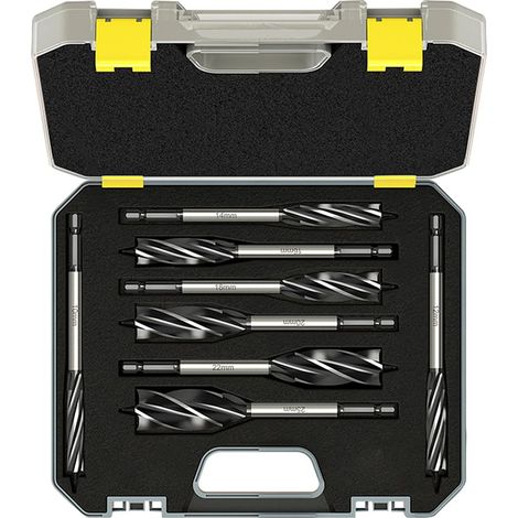 Set di 8 punte per trapano per legno professionali con velocità di avanzamento automatico, punte elicoidali da 10 mm/12 mm/14 mm/16 mm/18 mm/20 mm/22 mm/25 mm con gambo esagonale da 1/4 di pollice