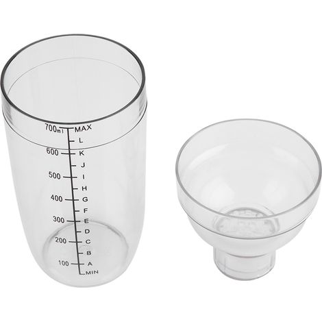 Auslaufsicherer, transparenter PC-Cocktailrührer mit Graduierung (700 ml) (1/5)