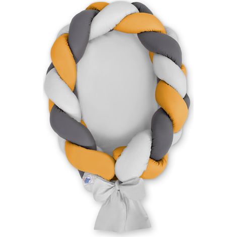 Coccolone per neonati intrecciato 2 in 1 - grigio-senape-antracite (1/2)