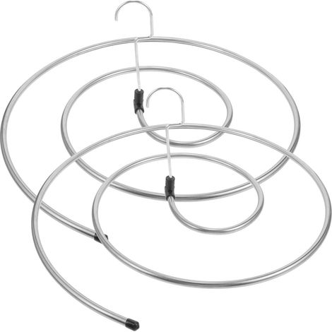 Lot de 2 séchoirs à linge en spirale en acier inoxydable avec crochet rotatif pour draps et couettes, grand sèche-serviettes pour la maison et les voyages (1/5)