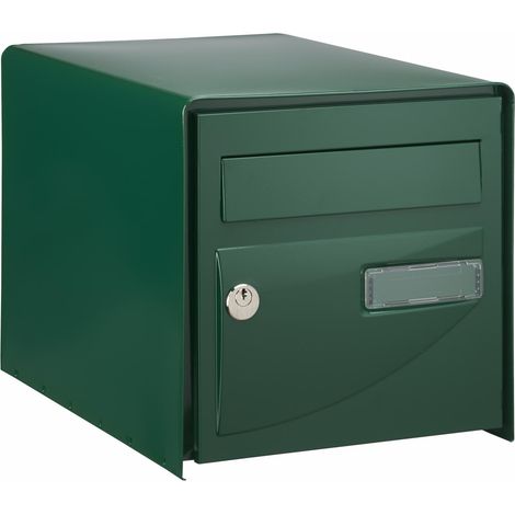 Decayeux – Boîte aux lettres double face vert RAL 6005 – Dimensions L 302 x H 300 x P 410 mm – Pour usage extérieur – Fixation murale incluse