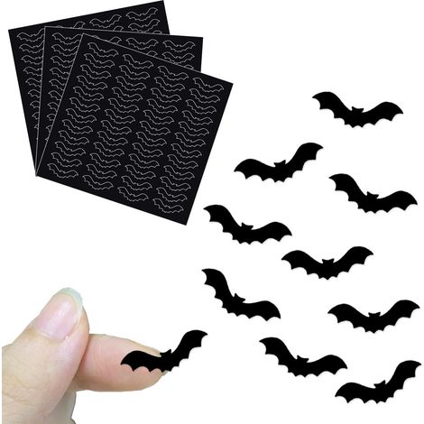 10 pegatinas de murciélagos, pegatinas de Halloween, mini pegatinas de murciélagos, decoraciones para fiestas de Halloween (1/4)