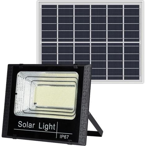 Projecteur solaire avec télécommande, projecteur solaire extérieur, étanche, indice de protection IP67, 100 W (1/5)