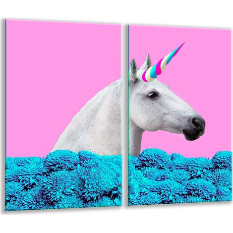 Schneidebrett aus Glas, 2x 30x52 cm, Einhorn-Design (1/5)
