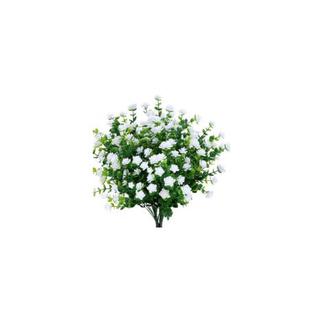 Lot de 4 fleurs artificielles blanches décoratives, Décoration intérieure et extérieure, Résistantes aux UV et intempéries, Haute qualité réaliste, Sans entretien, Pour jardin, balcon, bureau, mariage (1/4)