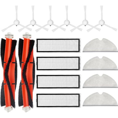 Kit de Nettoyage pour Dreame F9 pour XIAOMI MIJIA 1C STYTJ01ZHM aspirateur, 2 brosses à Rouleaux, 6 brosses latérales, 4 Chiffons de serpillière, 4 filtres (1/5)
