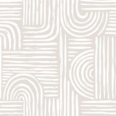 Papier Peint Géométrique Beige Moderne Papier Peint Adhesif Mural Decoratif Chambre Salle De Bain 44,5Cm × 300Cm Papiers Pei[BI109] (1/5)