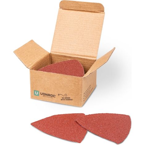VONROC Juego de papel de lija para máquina de lijado delta y herramientas multifunción de 82mm – 50 unidades (1/2)