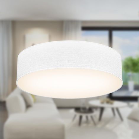 Deckenleuchte mit Stoffschirm, E27-Fassung, max. 40 Watt, Wohnzimmer-Kronleuchter, Schlafzimmer-Kronleuchter, Deckenleuchte, Küchenlampe, Wohnzimmer-Deckenleuchte, 38 x 10 cm, weiß (1/5)