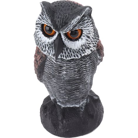 Vogelscheuche aus Kunststoff in Eulenform mit beweglichem Kopf zum Erschrecken von Vögeln, Gartendekoration für den Außenbereich (1/5)