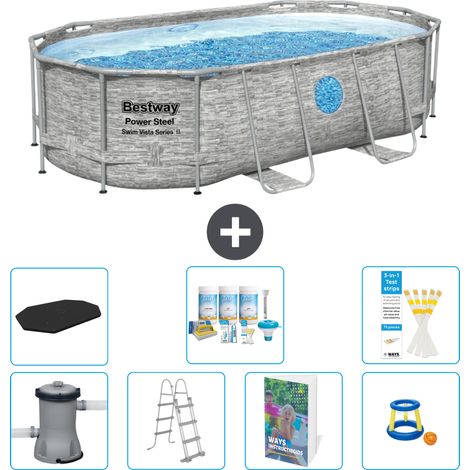 Bestway Piscina Bestway Power Steel Oval - 427x250x100 cm - 8-piezas S548