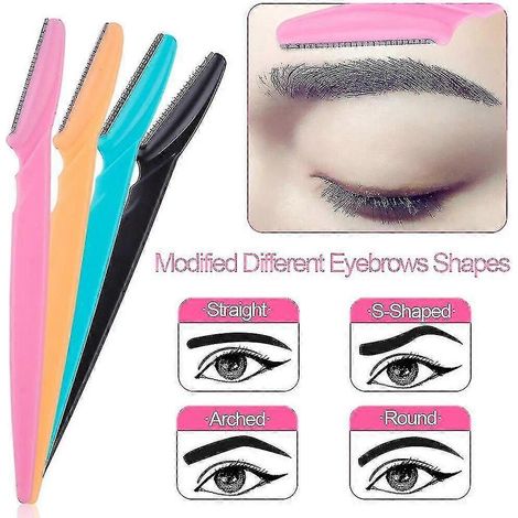 20/40/80 lames de rasage pour sourcils et visage, outil de maquillage pour femme-20 PCS-Yellow