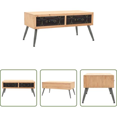 Table basse vintage - Table basse Bois massif de sapin 115x55x50 cm (1/5)