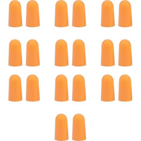 Bullet-shaped noise-canceling earplugs – 10 pieces, orange polyurethane foam, 29 dB attenuation (1/3)