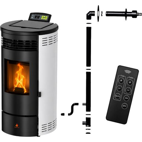 Poêle à granulés Étanche FLORA 9 kW + kit conduit ventouse - (1/5)