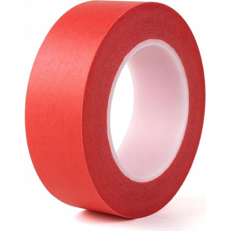 Rosfix RedLine Pro – Malerband Rot 30 mm x 50 m  Krepppapier  Modifizierter Acrylkleber  Rückstandsfrei
