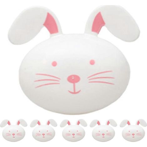 Lot de 6 œufs de Pâques à ouvrir, boules de tombola en forme de lapin, jeu de société, boules de loterie-7.30X6.00X4.00CM-White (1/4)