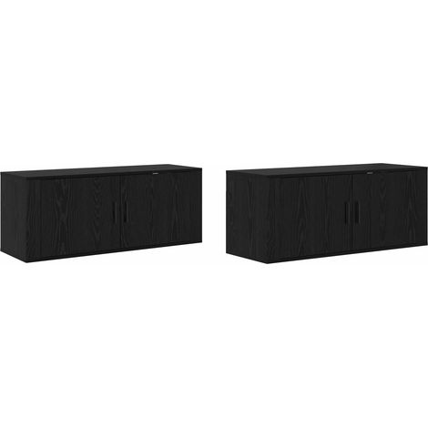 Maison Exclusive - Ensemble de meuble TV mural 2 pcs Chêne noir 100 x 34,5 x 40 cm