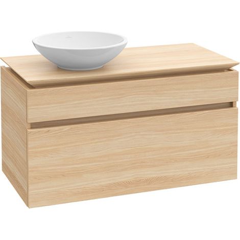Meuble sous-lavabo Villeroy & Boch Legato B574, 1000x550x500mm, lavabo à gauche, éclairage LED, Coloris: Blanc brillant - B574L0DH (1/3)