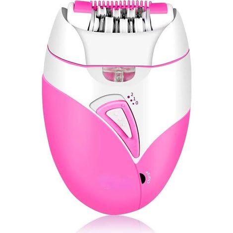 Épilateur Femme Rechargeable USB Rasoir Sans Fil Lame Acier Inoxydable Machine à Épiler Sans Douleur Professionnelle Pince à Épiler Électrique Rose - Appareil Dépilatoire Portable (1/2)