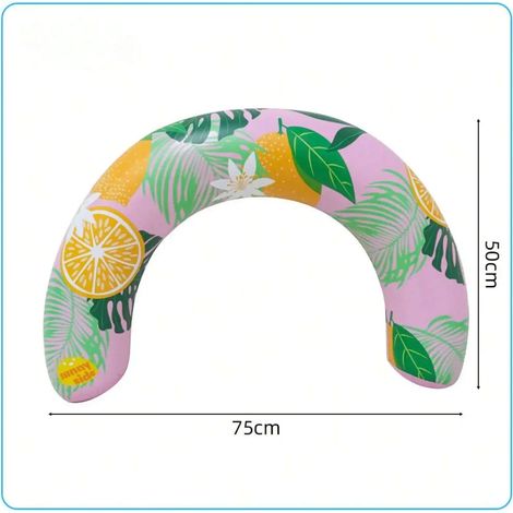 Bouée gonflable imprimée en forme de U, portable et à haute flottabilité.