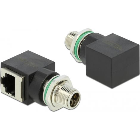 Delock Adaptador de red M12 8 pines X-codificado macho a RJ45 hembra