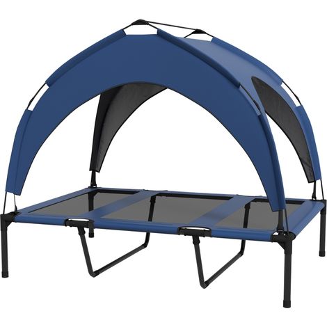 Cooling Raised Pet Bed w/ Washable Breathable Mesh, for Large Dogs, 106 x 76 x 94cm - Dark Blue