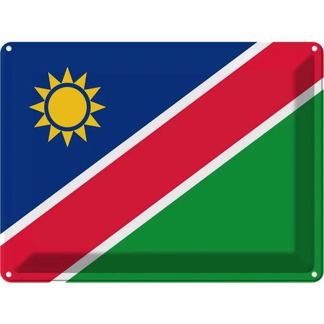 Plaque métallique 30x40 cm Drapeau et armoiries de la Namibie (1/5)
