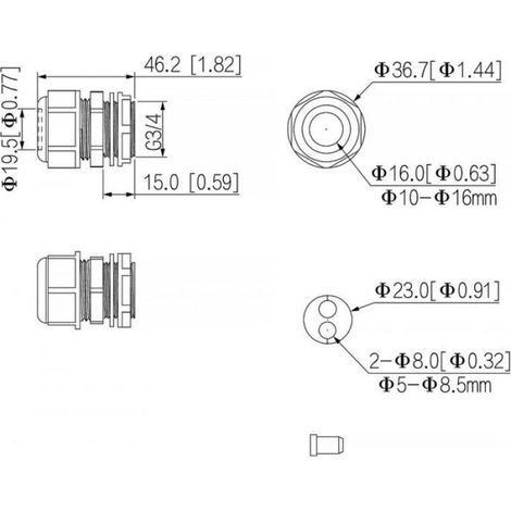 Boitier de connecteur Dahua technology PRESSE-ÃLECTRODÃLE G3416GW IP68 3/4 (1/2)