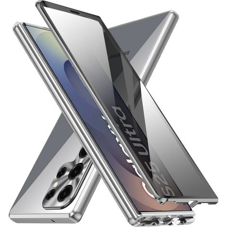 Custodia per Samsung Galaxy S25 Ultra, con doppio vetro per la privacy, colore argento. (1/5)
