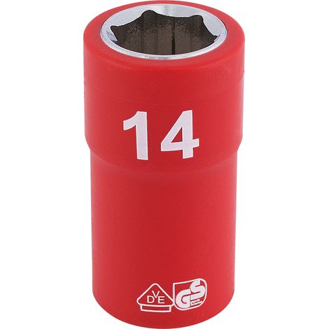 Draper 31697 Draper Expert Fully Insulated VDE Socket, 3/8"" Sq. Dr., 14mm
