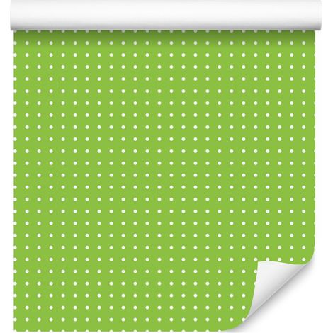 Papier peint à pois citron vert pour salon et chambre 50x1000 cm (1/5)