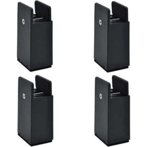4er-Set verstellbare Möbelfüße – Schwarz – Höhe 100 mm – Passend für 10–37 mm