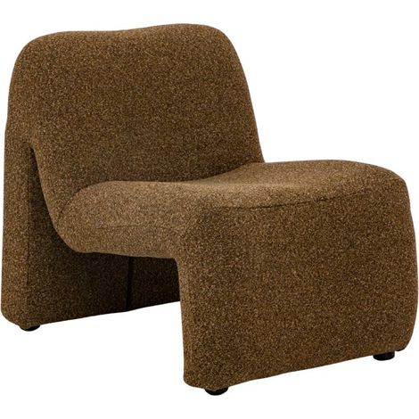 Made In Meubles – Fauteuil contemporain en tissu bouclette marron – Assise large et basse – Dimensions 84x64x70 cm – Entretien facile avec chiffon sec (1/5)