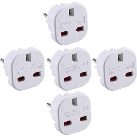 5er-Pack Reiseadapter, UK-zu-Euro-Steckeradapter (Euro Typ C, E, F) (1/5)