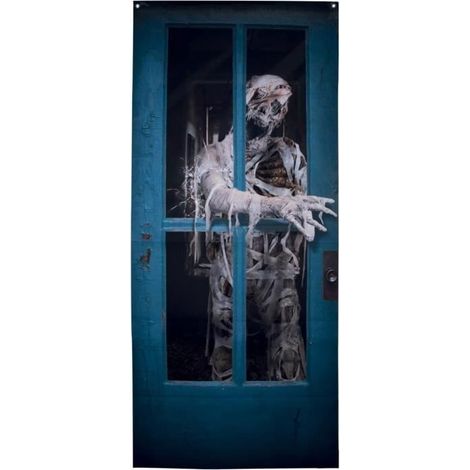Décoration de Porte Zombie - PTIT CLOWN - 22215 - Effrayante - Maison Hantée - Polyester - 80 x 180 cm