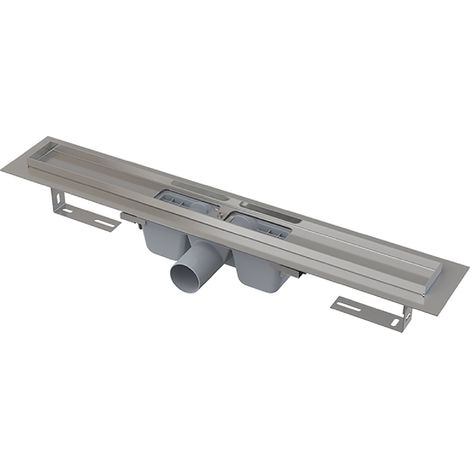 Alca - Caniveau de douche 85 cm, avec rebord pour grille perforée, acier inoxydable APZ1-850 (1/3)