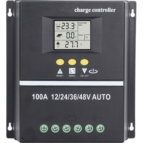 MPPT-Solarladeregler, zwei USB-Anschlüsse, hintergrundbeleuchtetes LCD-Display, adaptiver 12V/24V/36V/48V-Solarpanel-Regler (1/5)