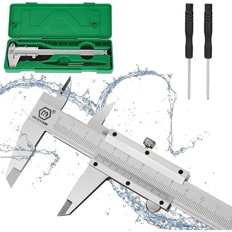 Vernier Caliper High Precision Caliper with Two Small Screwdrivers Stainless Steel 150 mm 6 Inches (1/5)