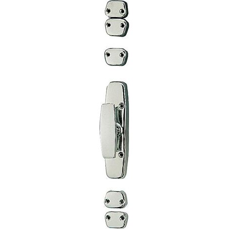 Map Industries – Crémone acier en applique pour menuiserie bois – Mécanisme à excentrique – Finition chromée – Dimensions 150x35x17mm – Type bouton
