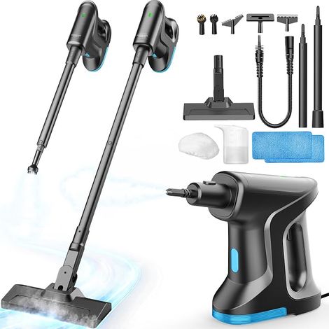 Steam Cleaner Removable Steam Mop Heats 15s 145°C Steam Cleaning Portable Steam Cleaner Parquet Floors Tiles Seals Windows Bathrooms Kitchens (1/4)
