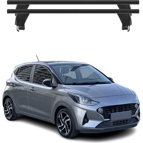 OMAC Dachträger Querträger Alu für Hyundai i10 III 2020-2026 – Abschließbar – T-Nut – City-Crash-getestet – Max. 50 kg Schwarz (1/5)