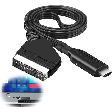 Câble péritel vers HDMI : convertisseur péritel tout en un vers HDMI, adaptateur péritel vers HDMI avec câble HDMI et câble péritel Full HD 1080P/720P (1/5)