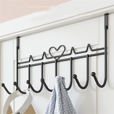Türhaken, Handtuchhalter, Garderobenständer mit 7 Haken, hängendes Metallregal, Türhakenhalter zum Aufhängen von Kleidung, Mänteln, Hüten, Handtüchern, Schlüsseln, geeignet für Zuhause, Büro und Küche